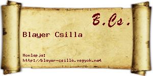 Blayer Csilla névjegykártya
